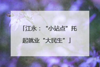 江永：“小站点”托起就业“大民生”