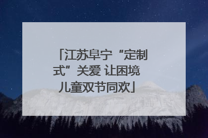 江苏阜宁“定制式”关爱 让困境儿童双节同欢
