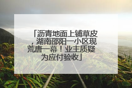沥青地面上铺草皮，湖南邵阳一小区现荒唐一幕！业主质疑为应付验收