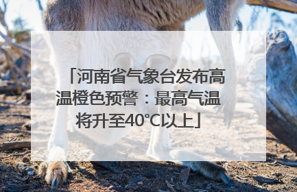 河南省气象台发布高温橙色预警：最高气温将升至40℃以上