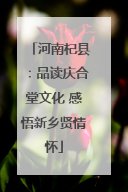 河南杞县：品读庆合堂文化 感悟新乡贤情怀