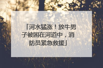 河水猛涨！放牛男子被困在河道中，消防员紧急救援