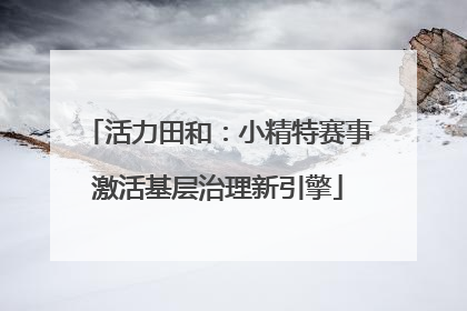 活力田和：小精特赛事激活基层治理新引擎