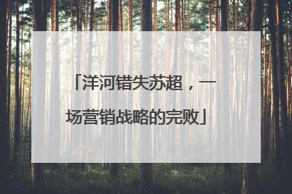 洋河错失苏超，一场营销战略的完败
