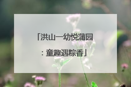 洪山一幼悦蒲园：童趣遇粽香