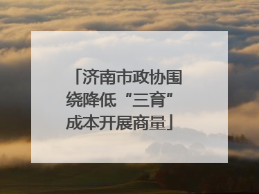 济南市政协围绕降低“三育”成本开展商量