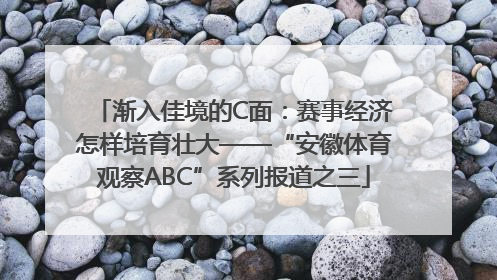 渐入佳境的C面：赛事经济怎样培育壮大——“安徽体育观察ABC”系列报道之三