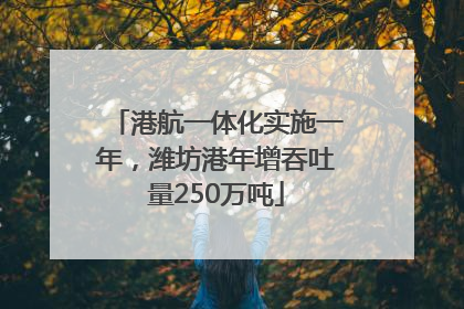 港航一体化实施一年，潍坊港年增吞吐量250万吨