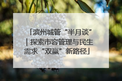 滨州城管“半月谈”｜探索市容管理与民生需求“双赢”新路径