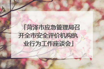菏泽市应急管理局召开全市安全评价机构执业行为工作座谈会