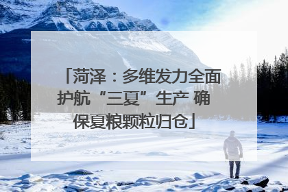 菏泽：多维发力全面护航“三夏”生产 确保夏粮颗粒归仓