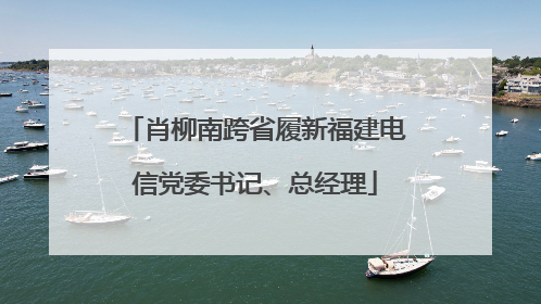 肖柳南跨省履新福建电信党委书记、总经理