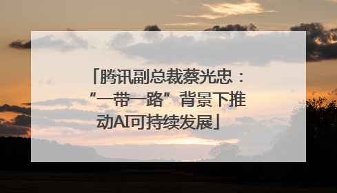 腾讯副总裁蔡光忠：“一带一路”背景下推动AI可持续发展
