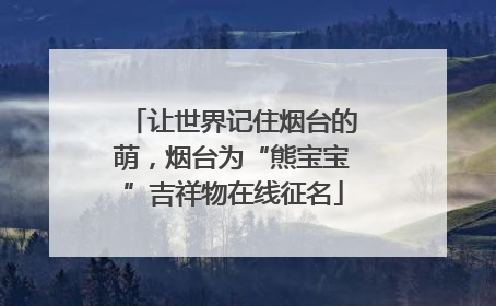 让世界记住烟台的萌，烟台为“熊宝宝”吉祥物在线征名