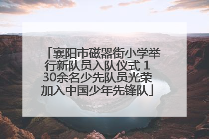 襄阳市磁器街小学举行新队员入队仪式 130余名少先队员光荣加入中国少年先锋队