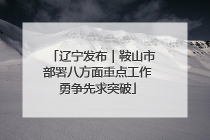 辽宁发布｜鞍山市部署八方面重点工作勇争先求突破