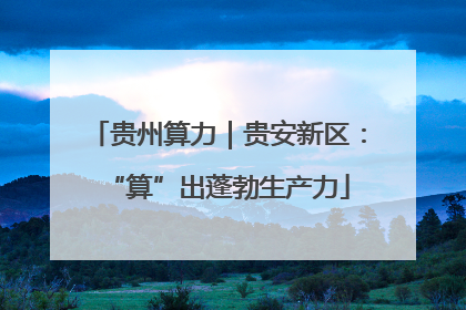 贵州算力｜贵安新区：“算”出蓬勃生产力