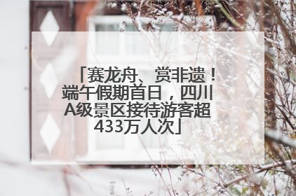 赛龙舟、赏非遗！端午假期首日，四川A级景区接待游客超433万人次