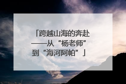 跨越山海的奔赴——从“杨老师”到“海河阿帕”