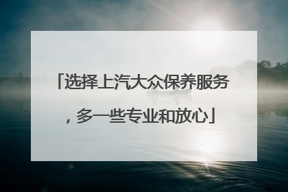 选择上汽大众保养服务，多一些专业和放心