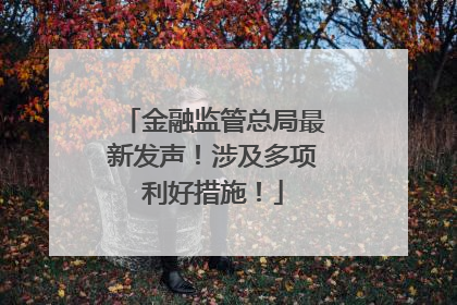 金融监管总局最新发声！涉及多项利好措施！