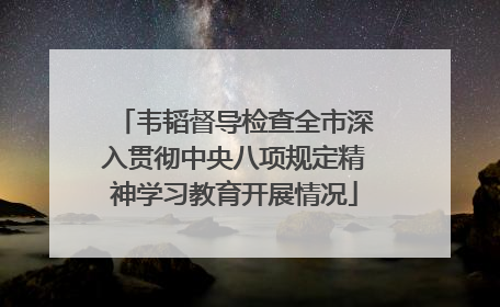 韦韬督导检查全市深入贯彻中央八项规定精神学习教育开展情况