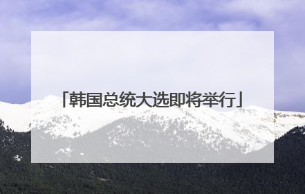 韩国总统大选即将举行