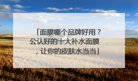 面膜哪个品牌好用？公认好的十大补水面膜，让你的皮肤水当当