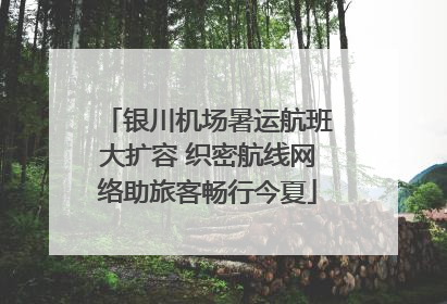 银川机场暑运航班大扩容 织密航线网络助旅客畅行今夏