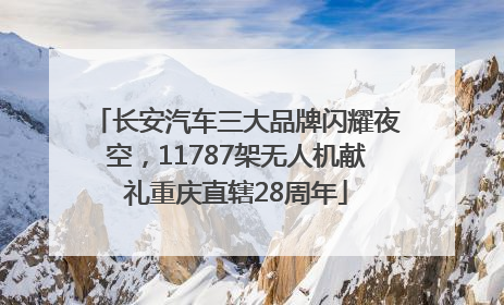 长安汽车三大品牌闪耀夜空，11787架无人机献礼重庆直辖28周年