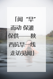 闻“旱”而动 保灌保供——陕西抗旱一线走访见闻