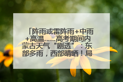 阵雨或雷阵雨+中雨+高温……高考期间内蒙古天气“剧透”：东部多雨，西部晴晒！局地有短时强降水