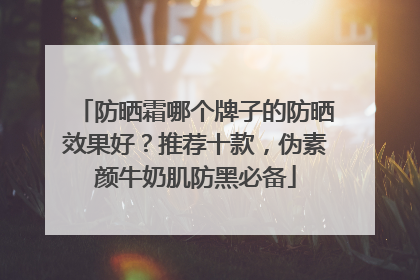 防晒霜哪个牌子的防晒效果好？推荐十款，伪素颜牛奶肌防黑必备