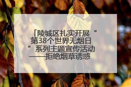 陵城区扎实开展“第38个世界无烟日”系列主题宣传活动——拒绝烟草诱惑 对第一支烟说不