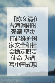 陈文清在青海调研时强调 坚决扛起维护国家安全和社会稳定职责使命 为谱写中国式现代化青海篇章贡献政法力量