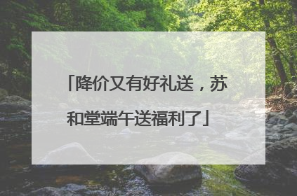 降价又有好礼送，苏和堂端午送福利了