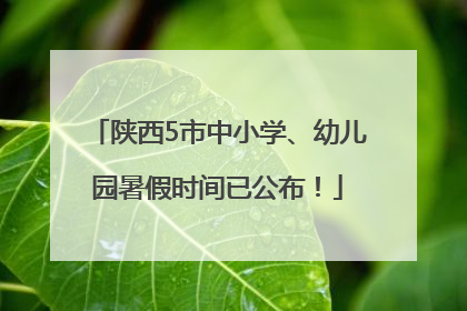 陕西5市中小学、幼儿园暑假时间已公布！