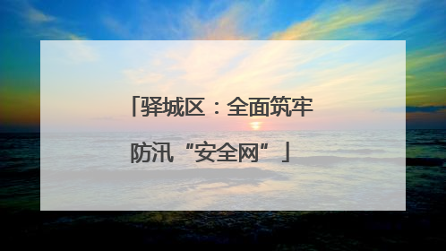 驿城区：全面筑牢防汛“安全网”