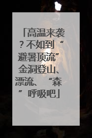 高温来袭？不如到“避暑顶流”金洞登山、漂流、“森”呼吸吧