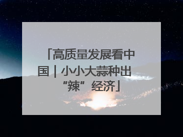 高质量发展看中国｜小小大蒜种出“辣”经济