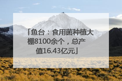 鱼台：食用菌种植大棚8100余个，总产值16.43亿元