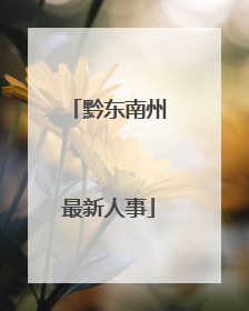 黔东南州最新人事