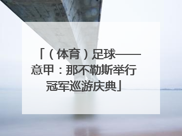（体育）足球——意甲：那不勒斯举行冠军巡游庆典