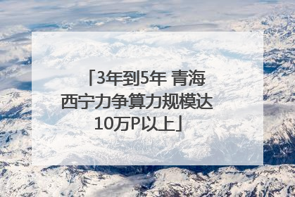3年到5年 青海西宁力争算力规模达10万P以上