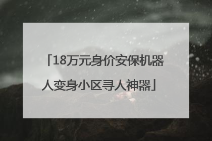 18万元身价安保机器人变身小区寻人神器