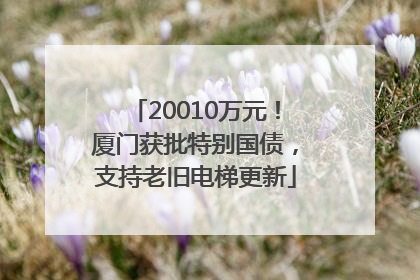 20010万元！厦门获批特别国债，支持老旧电梯更新