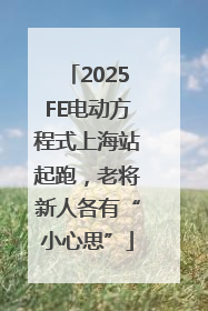 2025FE电动方程式上海站起跑，老将新人各有“小心思”