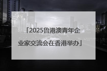 2025鲁港澳青年企业家交流会在香港举办