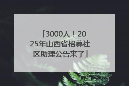 3000人！2025年山西省招募社区助理公告来了