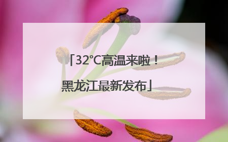 32℃高温来啦！黑龙江最新发布